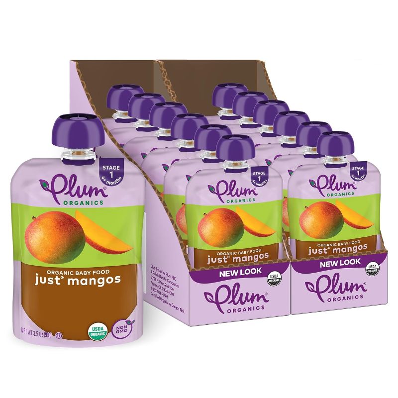 Photo 1 of 
Plum Organics | Stage 1 | Organic Baby Food Meals [4+ Months] | Just Mango | 3.5 Ounce Pouch (Pack Of 6) Packaging May Vary