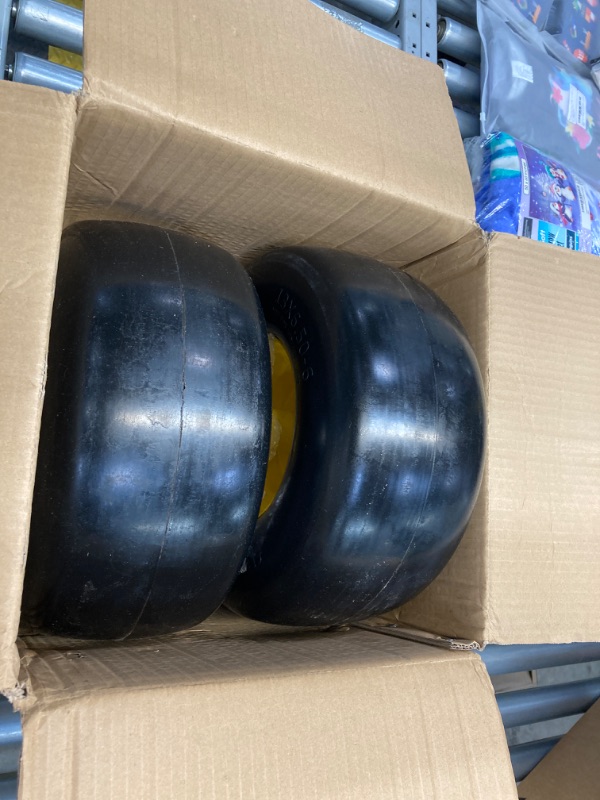 Photo 2 of 
MaxAuto 9x3.50-4" Flat Free Lawnmower Tire on Wheel Replacement for King Kutter/Scag/Kubota Rinding Mowers Pre-assembled with 3.5" Centered Hub,...