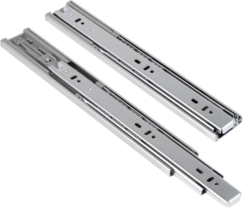 Photo 1 of 12 Inch Drawer Slides Side Mount Rails,Heavy Duty Full Extension Cold Rolled Steel Track,Guide Glides Cabinet Drawer Runners with Ball Bearings,1 Pair
