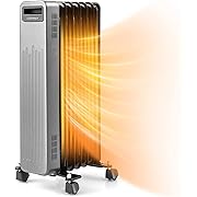 Photo 1 of COSTWAY Oil Filled Radiator Heater 1500W, Portable Electric Oil Heater w/Universal Wheels, 3-Level Heat, Tip-over & Overheat Protection, Small Space Heater for Living Room, Bedroom, Office, Black