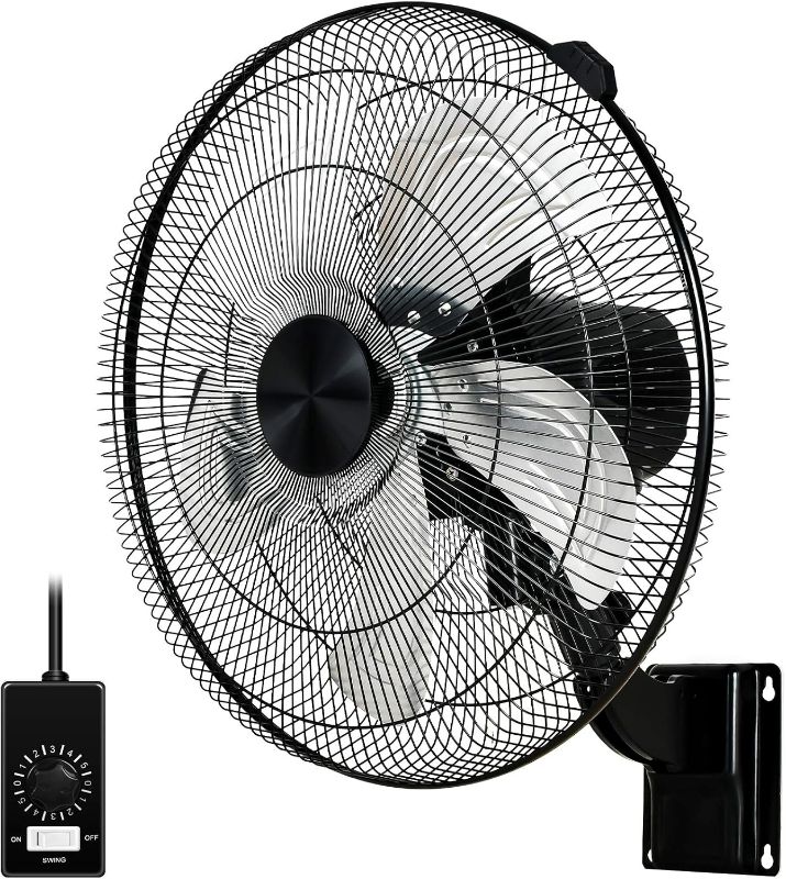 Photo 1 of 
Simple Deluxe 18 Inch Household Commercial Wall Mount Fan 90 Degree Horizontal Oscillation, 5 Speed Settings 1 Pack,Black