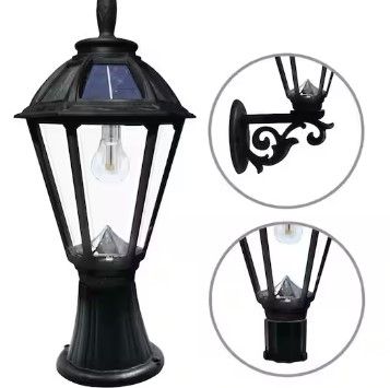 Photo 1 of 
GAMA SONIC
Polaris Solar 1-Light Black Outdoor Solar Warm White LED Post Light with Pier Base or Wall Sconce Mounting Options