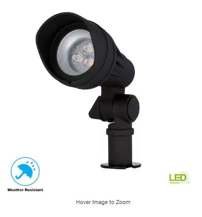 Photo 1 of Exclusive
Hampton Bay
20-Watt Equivalent Low Voltage Black Integrated LED Outdoor Landscape Spot Light