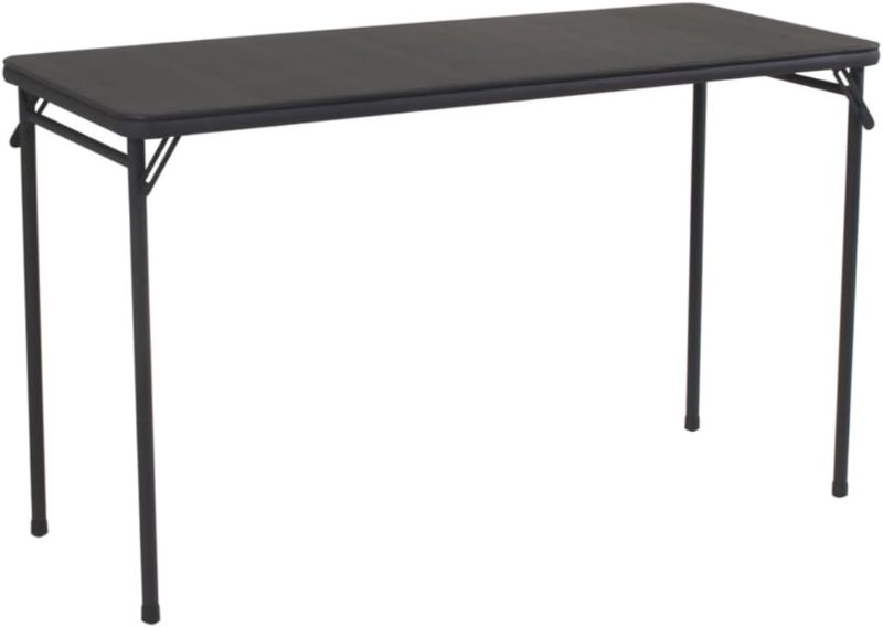 Photo 1 of *** Picture is for reference only. Vinyl Top Folding Table, Black