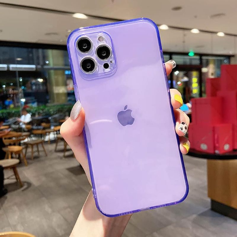 Photo 1 of ***Picture is for reference only. Compatible with iPhone 15 Case, Neon Clear Case with Camera Lens Cover Shell Slim Soft Silicone Protective Transparent