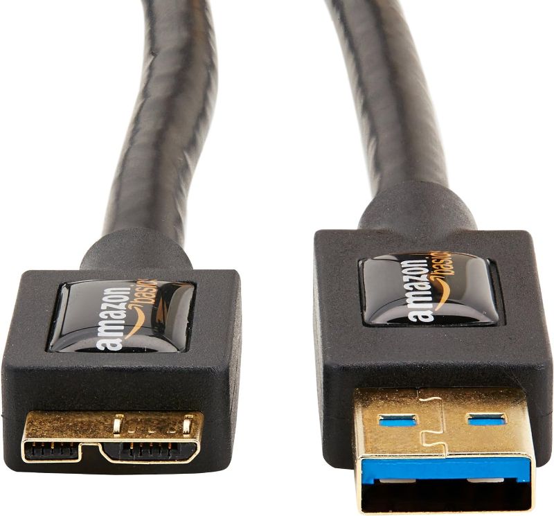 Photo 1 of *** Picture is for reference. (3 feet) Amazon Basics USB 3.0 Cable, Type USB-A Male to Micro USB, Black