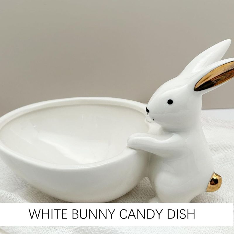 Photo 1 of *** Picture is for reference. Easter Bunny Candy Dish, Rabbit Bunny Easter Decor Figurines Candy Bowl Snack Serving Bowl Decorative Dessert Bowl Nut Dish...