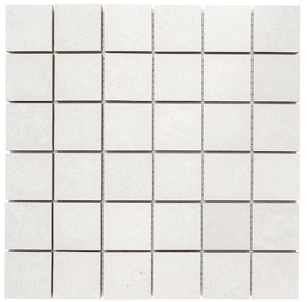 Photo 1 of 10 Pack! Source Pure White 11.69 in. x 11.69 in. Squares Matte Porcelain Mosaic Tile (0.949 sq. ft./Each)