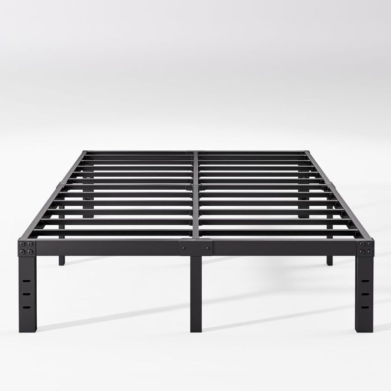 Photo 1 of 12 Inch High Cal King Bed Frame No Box Spring Needed, Platform California King Bed Frame, Heavy Duty, Easy Assembly, Noise Free, Black
