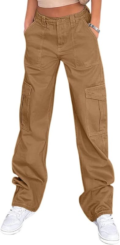 Photo 1 of SIZE M Cargo Pants for Women High Waisted Casual Pants Baggy Stretchy Wide Leg Y2K Streetwear with 6 Pockets
