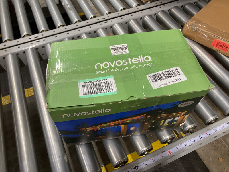 Photo 1 of NOVOSTELLA Outdoor String Lights, 91.2ft RainbowColor Smart Patio Light Outside IP65 Waterproof, 30 LED RGBCW Dimmable RGB IC Bulbs Compatible with Alexa for Decoration, Party, Backyard 30 Bulbs