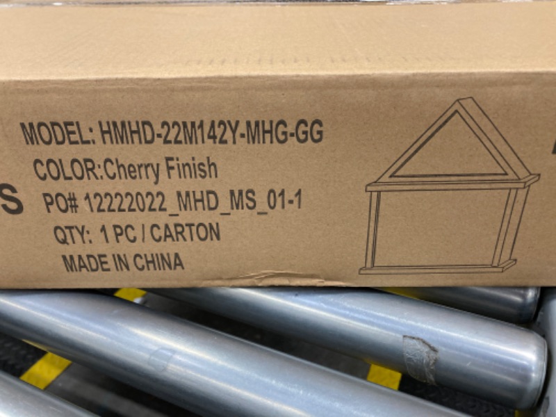 Photo 1 of HBCY Creations Flag Display Case with Certificate Holder for 3' x 5' American Flag, Solid Wood with Glass Front with Wall Mount or Standing Display, Cherry Finish Cherry Finish 5'x3' flag case + certificate