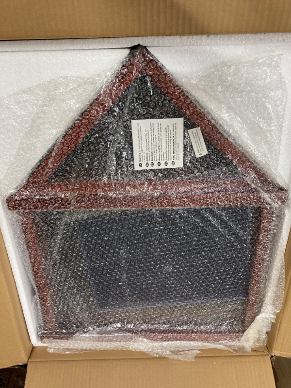 Photo 1 of HBCY Creations Flag Display Case with Certificate Holder for 3' x 5' American Flag, Solid Wood with Glass Front with Wall Mount or Standing Display, Cherry Finish Cherry Finish 5'x3' flag case + certificate