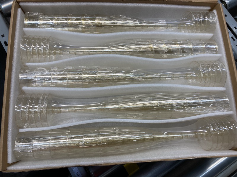 Photo 1 of 60 Gold Glitter Plastic Classic Champagne Disposable Flutes for Parties Plastic cups Wedding Party Toasting Cocktail Cups Bulk Party Pack