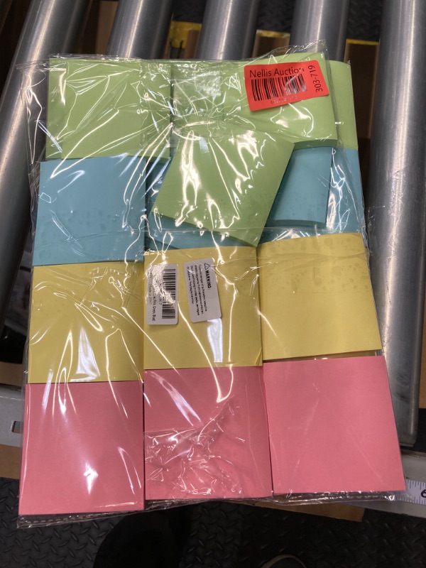 Photo 1 of 12 Packs Colored Sticky Notes, 3"x3" Self-Stick Pads with 960 Sheets in Total, 80 Sheets/Pack, Perfect for Office, Home, School, Meetings - 4 Colour (Yellow, Pink, Green, Blue) 12 Pack Sticky Note