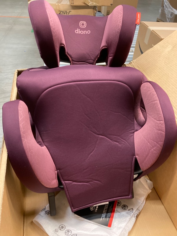 Photo 3 of Diono Everett NXT High Back Booster Car Seat with Rigid Latch, Lightweight Slim Fit Design, 8 Years 1 Booster Seat, Purple NEW! Everett NXT Purple