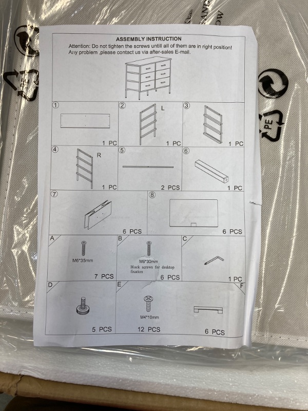 Photo 4 of ** NO TV INCLUDED ** BOLUO White Dresser for Bedroom 6 Drawer,Wide Dresser TV Stand for 50" TV Dressers & Chests of Drawers Fabric Dresser for Closet Modern Medium