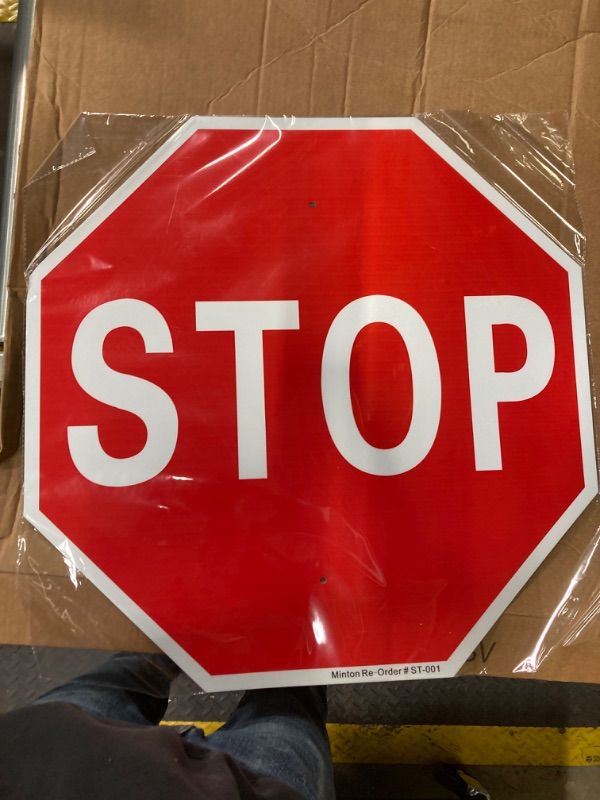 Photo 2 of Stop Sign, 24 x 24 Inches Street Road Reflective Warning Signs, Rust Free Aluminum Sign, UV Protected and Weatherproof 24x24