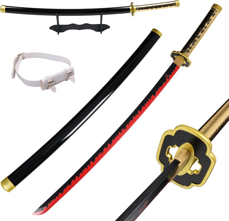 Photo 1 of ** NOT A REAL SWORD! MADE OF WOOD! ** Handmade Anime Sword Demon Slayer Sword,Protagonist Katana for Cosplay Purpose,40.55 inches, Original Texture,Various Styles Available(40.55in-Tsugikuni Yoriichi)
** NOT A REAL SWORD! MADE OF WOOD! **