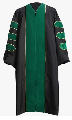 Photo 1 of Unisex Deluxe Doctoral Graduation Gown and 8-Side Tam Package with Gold Piping
