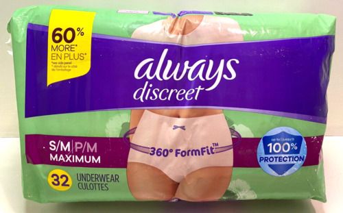 Photo 1 of Pack of two - Always Discreet 360 form fit Adult Incontinence Underwear Women's S/M 32 Count
