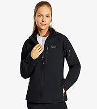 Photo 1 of Haimont Women's Fleece Lined Softshell Jacket with Hood, Athletic Water-Resistant Warm Windproof Coats with 7 Pockets Hiking
