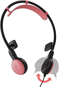 Photo 1 of Bee Off Ear Headphones, Max Comfort Ear Speakers, Noncontact Earpieces, Lightweight Open Ear Headsets, Microphone, 3.5mm Jack for School/Teens/Kids/Phone/Tablet/Laptop, Korean Made, Pink
