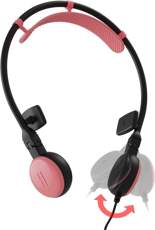 Photo 1 of Bee Off Ear Headphones, Max Comfort Ear Speakers, Noncontact Earpieces, Lightweight Open Ear Headsets, Microphone, 3.5mm Jack for School/Teens/Kids/Phone/Tablet/Laptop, Korean Made, Pink
