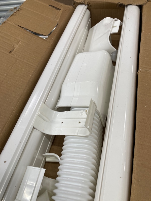 Photo 1 of 4" W 15.7Ft L Line Set Cover for Mini Split Air Conditioners Decorative PVC Slim Line Cover Kit for Central AC & Heat Pumps Systems Tubing Cover White 4"W 15.7Ft L