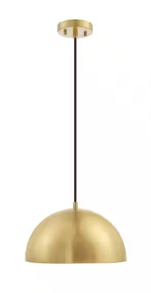 Photo 1 of Hazel 1-Light Matte Brass Shaded Pendant Light