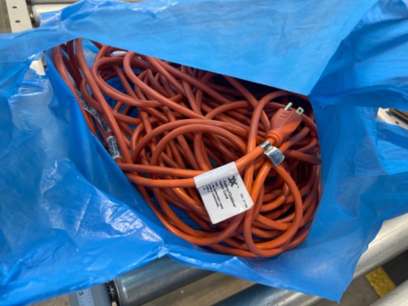 Photo 2 of 100 ft. 16/3 Indoor/Outdoor Extension Cord, Orange 