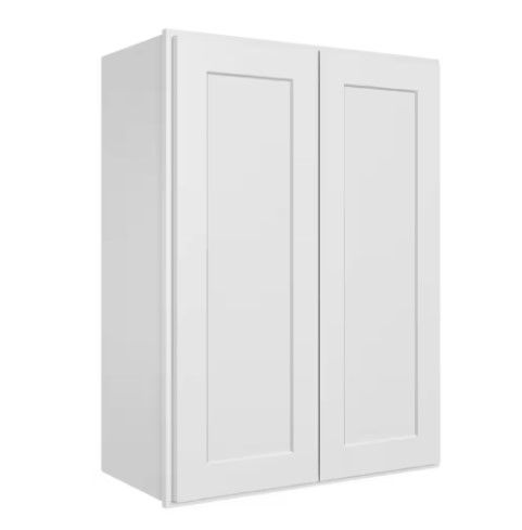 Photo 1 of 27 in. W x 12 in. D x 36 in. H in Shaker White Plywood Ready to Assemble Wall Cabinet 2-Doors 2-Shelves Kitchen Cabinet