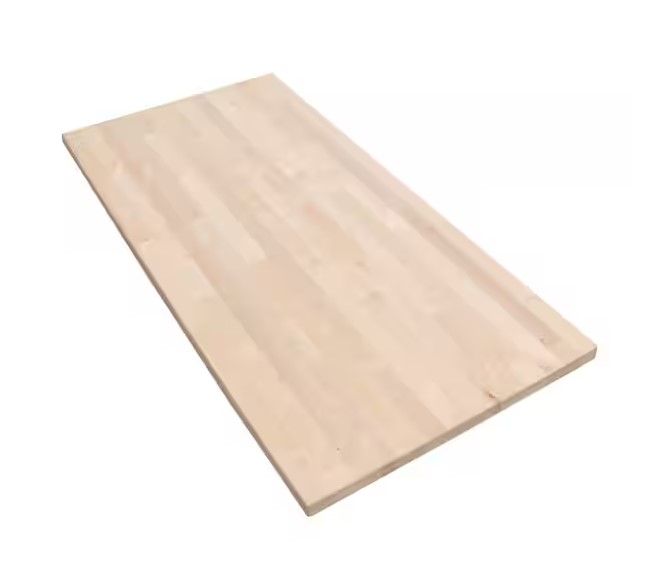 Photo 1 of 4 ft. L x 25 in. D Unfinished Birch Solid Wood Butcher Block Countertop With Eased Edge