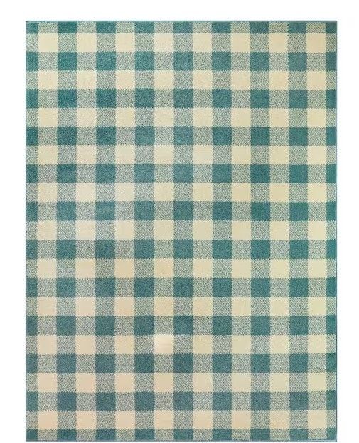 Photo 1 of Annebelle Green/Cream 8 ft. x 10 ft. Buffalo Check Area Rug