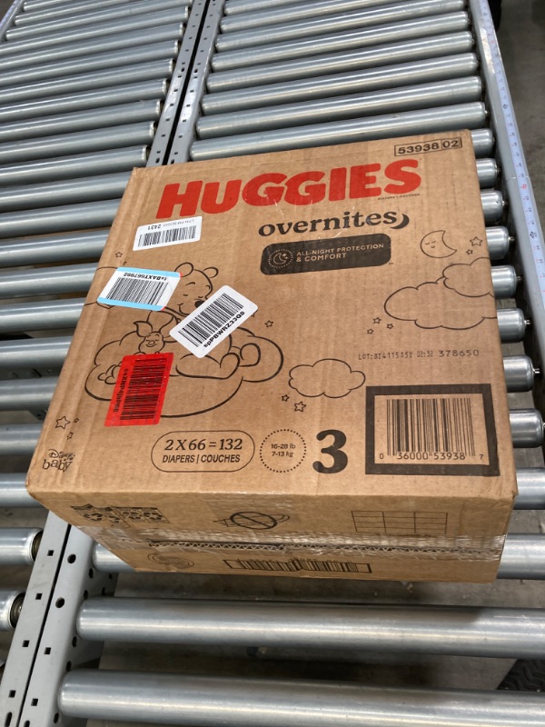 Photo 2 of Huggies Overnites Size 3 Overnight Diapers (16-28 lbs), 132 Ct (2 Packs of 66), Packaging May Vary Size 3 132