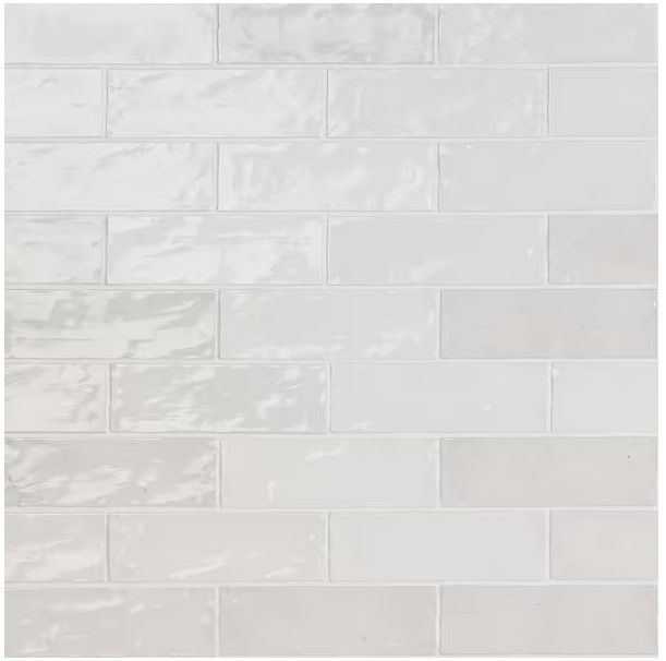 Photo 1 of (4 Pack Bundle) Kingston White 3 in. x 8 in. Glazed Ceramic Wall Tile 