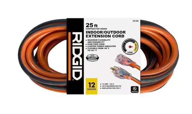 Photo 1 of 2 Pack Bundle Rigid Extension Cord Bundle 100Ft and 25Ft