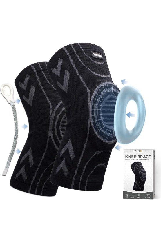 Photo 1 of Knee Brace for Knee Pain, Adjustable Knee Sleeve with Side Stabilizers & Patella Gel Pad