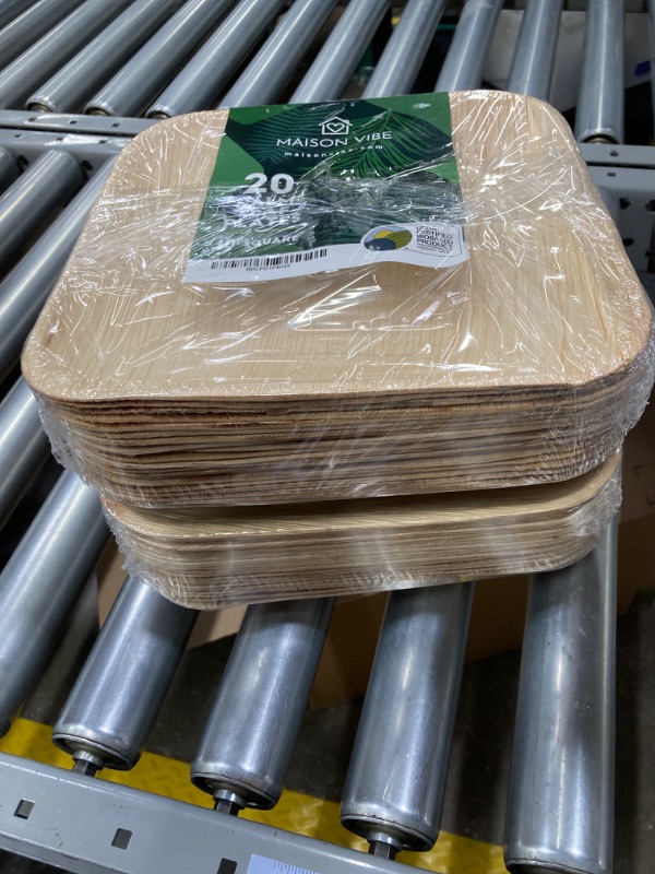 Photo 2 of 2 PACK! 10" Square Palm Leaf Plates (20 Pack) - Sturdy high end disposable plates for any occasion. Better than bamboo plates and perfect for BBQs or Weddings they're party plates for any time. USDA Certified