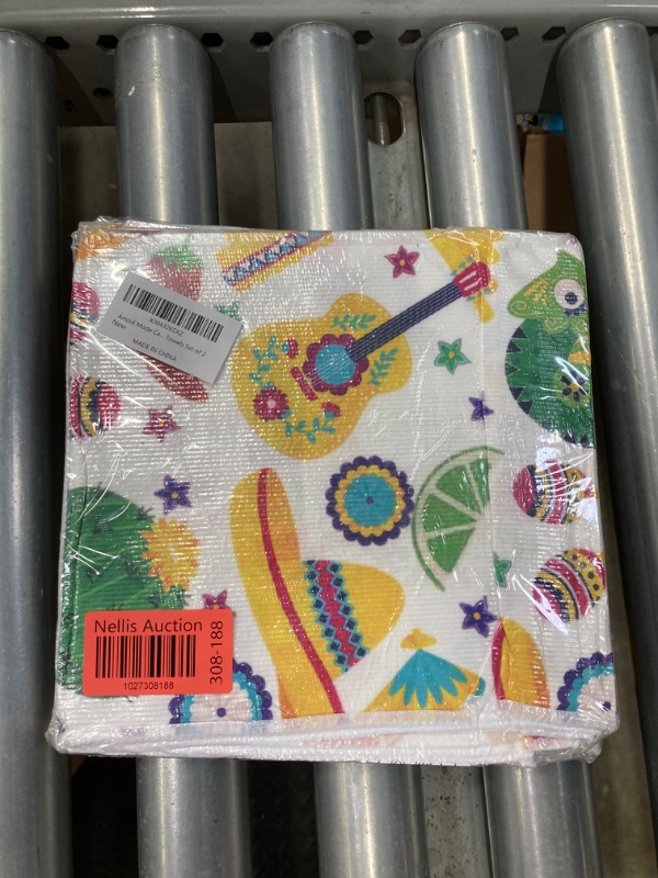 Photo 2 of *** BUNDLE OF 2 ** *Artoid Mode Cactus Donkey Cinco De Mayo Kitchen Towels Dish Towels, 18x26 Inch Seasonal Decoration Hand Towels Set of 2