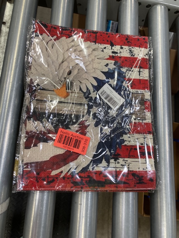 Photo 2 of *** BUNDLE OF 2 ***Patriotic Garden Flag Double Sided 12.5 x 18.5 Inch, Eagle Outdoor Decorations, Seasonal Decor for Home Outside Front Porch House Farmhouse