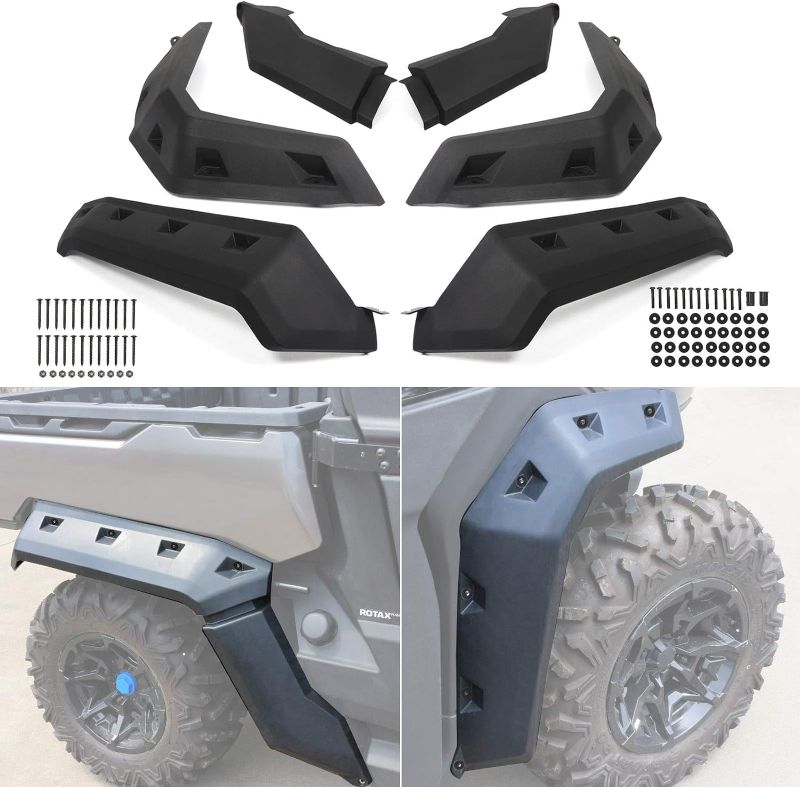 Photo 1 of Extended Fender Flares Compatible with Can Am Defender,CPOWACE Mud Guards Front&Rear Compatible with Can Am Defender HD5 HD10 HD8 MAX 2016-2022 Replace 715006821 715002424 715006822(6pcs)