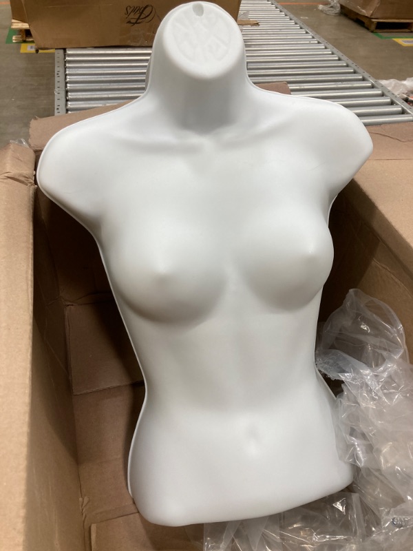 Photo 3 of 12 Pcs Hanging Mannequin Body Torso Female Women Dress Form with Hanger Hook Hip Long Hollow Back Mannequin Torso Thickened Plastic Shirt Mannequin Display White (About 22.8 x 15.7 Inch) 22.8 x 15.7 Inch 12