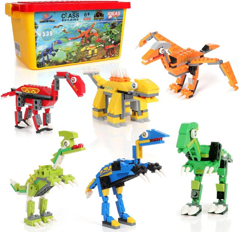 Photo 1 of EP EXERCISE N PLAY Dinosaurs Building Blocks, Creative DIY Construction Toy for Boys Girls Aged 6+ (539 Pieces)
