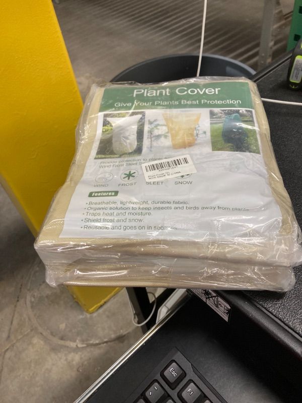 Photo 2 of 2 PACK! TCBWFY 40X32inch Plant Covers Freeze Protection,2 Pack Plant Covers for Winter,2.82oz/yd² Thickened Frost Cloths for Outdoor Plants with Drawstring,Plant Blanket Prevent from Wind,Pest,Animal 40“Hx32"W-2PCS-2.82oz/yd²