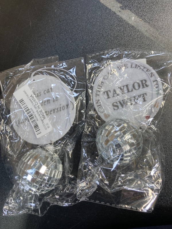 Photo 1 of 2 Pack Singer Car Air Freshener Charm, Disco Ball Car Mirror Charm Hanging Ornament (Unscented)