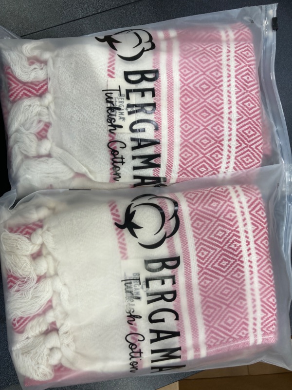 Photo 2 of 2 Pack Hand Towels for Bathroom, Set of 2 |%100 Cotton, 18x36 Inches, Farmhouse Decorative Boho Gift for Face, Hand, Hair, Bath Decor, Tea, Gym, Yoga, Dish & Kitchen (Fuchsia) Fuschia Hand Towel