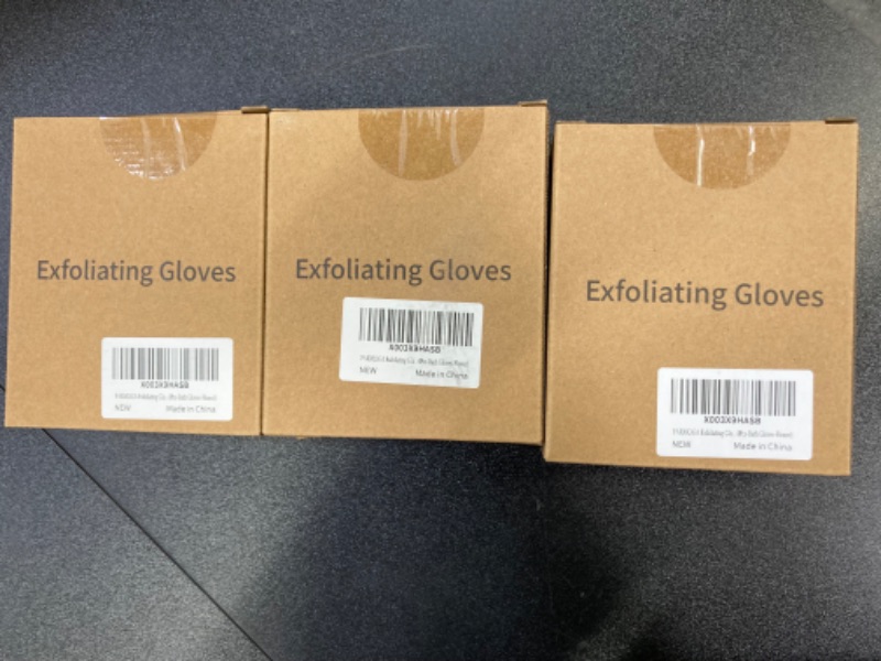 Photo 1 of 3 Pack Exfoliating Gloves Shower Loofah Body Scrubber African Exfoliating Net Glove Bathing Accessories Exfoliating Mitt for Women & Men (4Pcs-Bath Gloves-Solid Color)