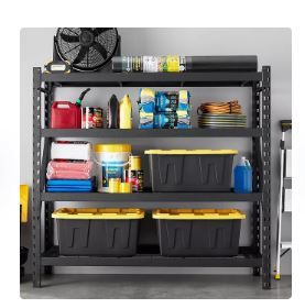 Photo 1 of ***MINOR DAAMAGE TO THE PLASTIC*** Member's Mark 4-Shelf Industrial Storage Rack Black, 77" W x 24" D x 72" H
