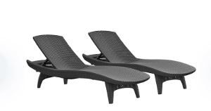 Photo 1 of Keter 2-Pack All-Weather Grenada Chaise Loungers, Assorted Colors
